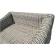 Hawaii Three-Tone Wicker Gray/Off White/Beige Arm Chair in Silver Gray Cushion