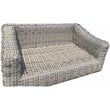 Hawaii Three-Tone Wicker Gray/Off White/Beige Loveseat in Silver Gray Cushion