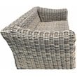 Hawaii Three-Tone Wicker Gray/Off White/Beige Loveseat in Silver Gray Cushion