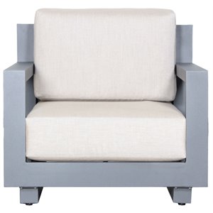 Paris Club Chair Gray Aluminum Frame in Taupe Cushion
