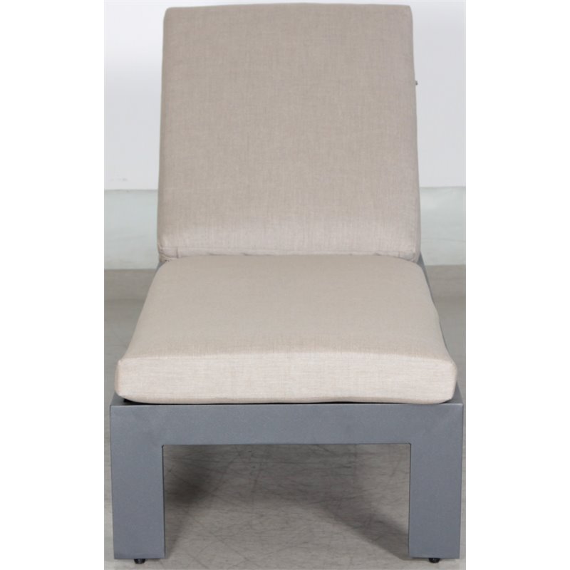 Paris Chaise Lounge Gray Aluminum Frame in Taupe Cushion