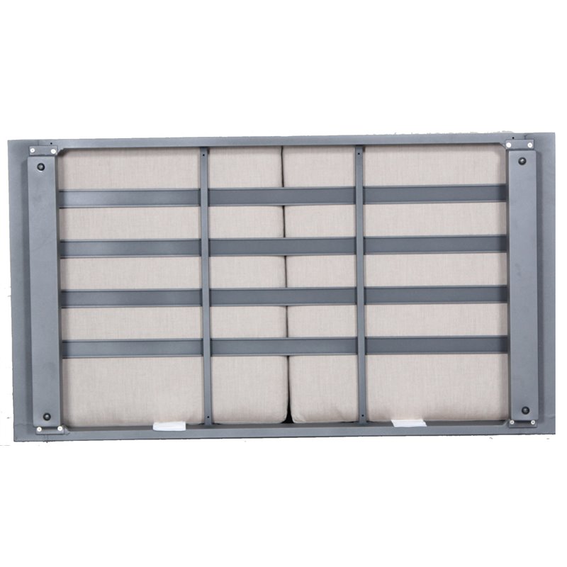 Paris Loveseat Gray Aluminum Frame in Taupe Cushion