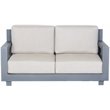 Paris Loveseat Gray Aluminum Frame in Taupe Cushion