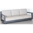 Paris Sofa Gray Aluminum Frame in Taupe Cushion