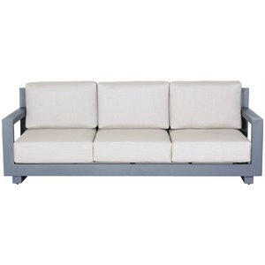 Paris Sofa Gray Aluminum Frame in Taupe Cushion
