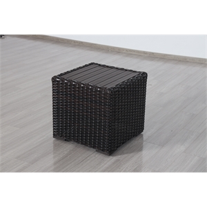 Santa Monica End Table Espresso Brown Aluminum Frame