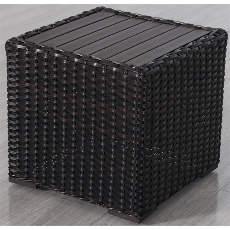 Santa Monica End Table Espresso Brown Aluminum Frame