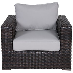 santa monica wicker rattan club chair in espresso brown frame