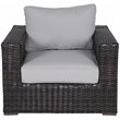 Santa Monica Wicker Rattan Club Chair in Espresso Brown Frame/Gray Cushion