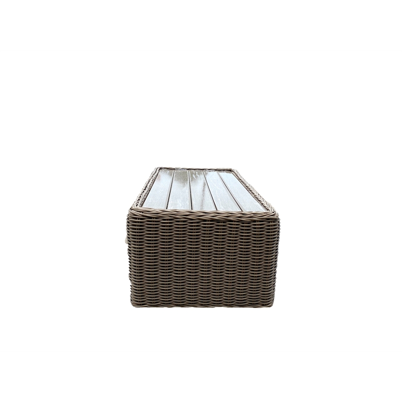 Tulum Two-Tone Dark Beige Aluminum Frame Deep Seating Set in Silver Cushions