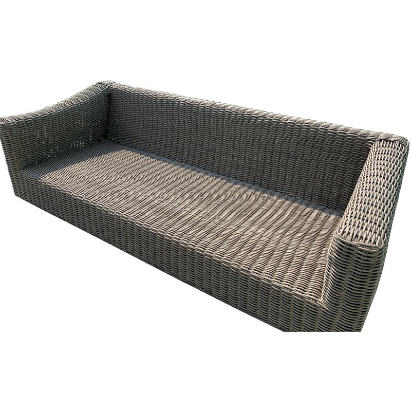 Tulum Two-Tone Dark Beige Aluminum Frame Deep Seating Set in Silver Cushions
