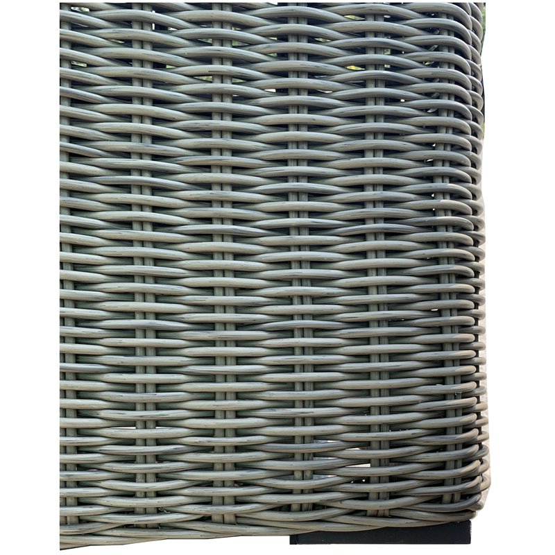 Tulum Two-Tone Dark Beige Aluminum Frame Sofa in Silver Cushions