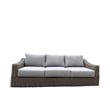 Tulum Two-Tone Dark Beige Aluminum Frame Sofa in Silver Cushions