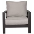 Atlantis Aluminum Frame Loveseat and Club Chair Set in Brown/Silver Cushion