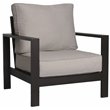 Atlantis Aluminum Frame Loveseat and Club Chair Set in Brown/Silver Cushion