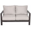 Atlantis Aluminum Frame Loveseat and Club Chair Set in Brown/Silver Cushion