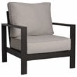 Atlantis Aluminum Frame Sofa and Club Chair Set in Brown/Silver Cushion