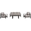 Atlantis Aluminum Frame Sofa and Club Chair Set in Brown/Silver Cushion