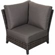 Barbados Two-Tone Dark Gray/Light Gray Wicker Corner in Charcoal Cushion