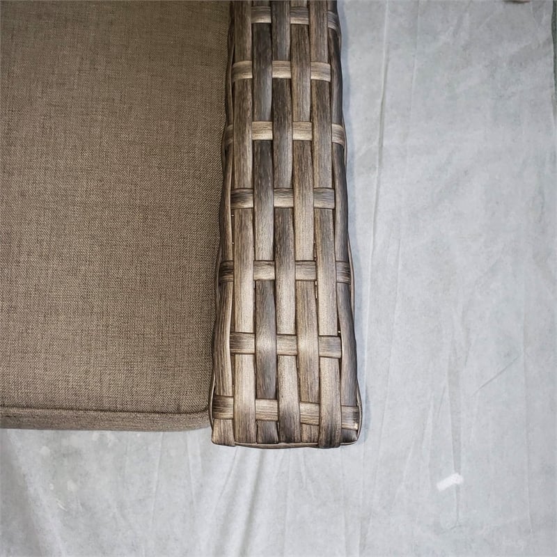 Barbados 2-PC Two-Tone Dark Gray/Light Gray Wicker Loveseat in Charcoal Cushion