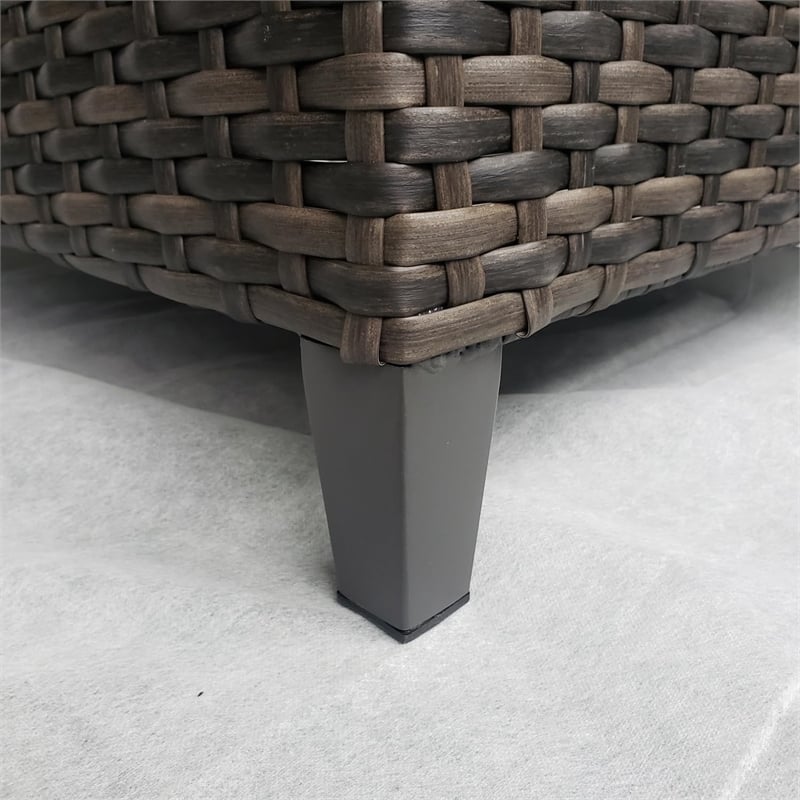 Barbados 2-PC Two-Tone Dark Gray/Light Gray Wicker Loveseat in Charcoal Cushion