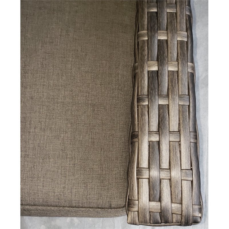 Barbados 3-PC Two-Tone Dark Gray/Light Gray Wicker Sofa in Charcoal Cushion