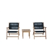Teva Furniture Wooden Venice Club Chair Seating Set with Dark Grey Rope Weave