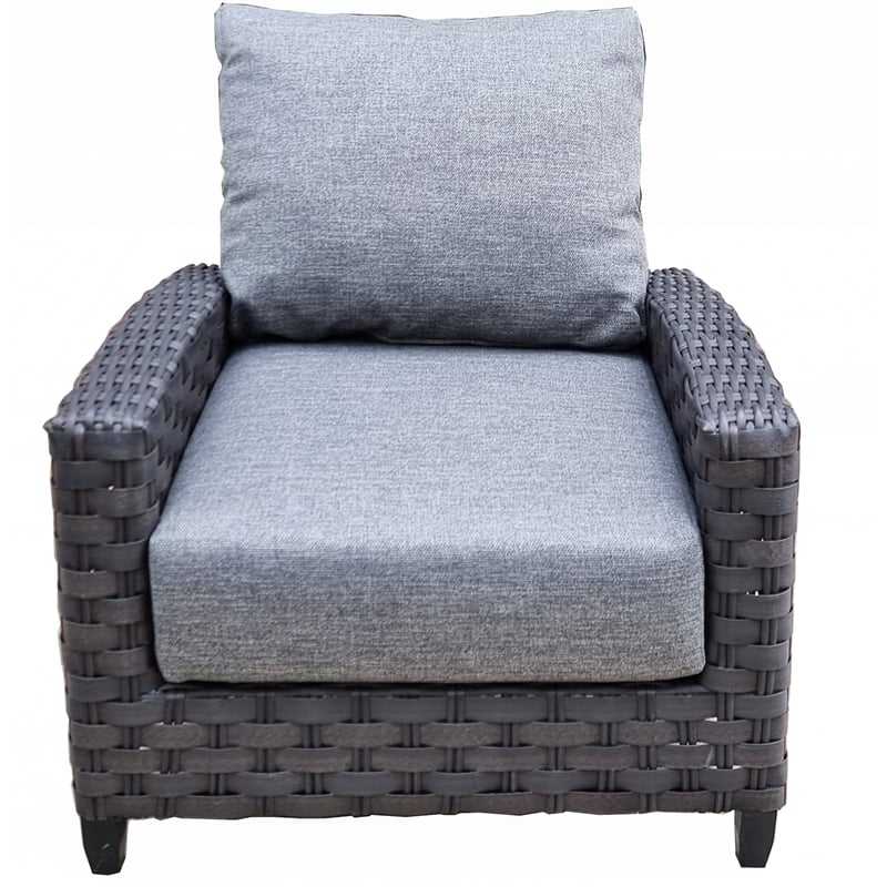 Teva Furniture Wicker/Rattan Belize Club Chair in Dark Charcoal Gray