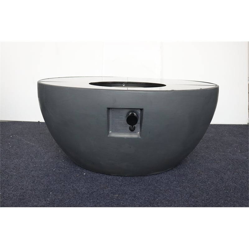 Teva Furniture Baja Round Porcelain Firepit with Stainless Steel Burner