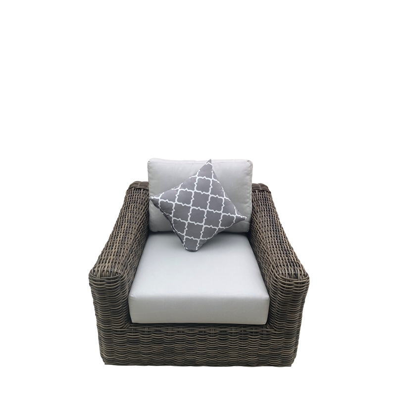 Teva Furniture Monterey Wicker / Rattan Seating Set with Cushion in Brown/Beige