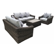 Teva Furniture Monterey Wicker / Rattan Seating Set with Cushion in Brown/Beige