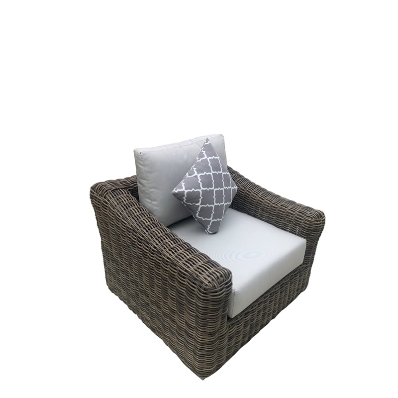 Teva Furniture Monterey Wicker / Rattan Loveseat Set with Cushion in Brown/Beige