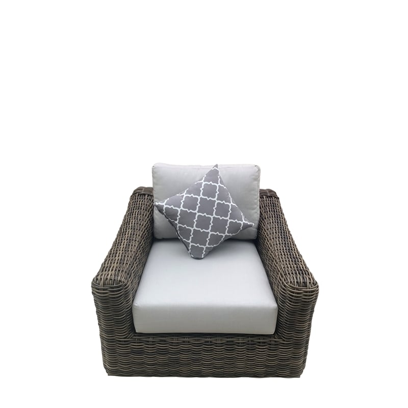 Teva Furniture Monterey Wicker / Rattan Loveseat Set with Cushion in Brown/Beige