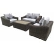 Teva Furniture Monterey Wicker / Rattan Loveseat Set with Cushion in Brown/Beige