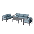 Cabo 4-PC Deep Seating Set Gray Aluminum Frame in Spa Cushion