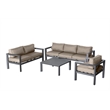 Cabo 4-PC Deep Seating Set Gray Aluminum Frame in Wheat Cushion