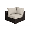 Santa Monica Corner Sectional Piece in Espresso Brown Frame with Beige Cushion