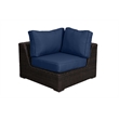 Santa Monica Corner Sectional Piece in Espresso Brown Frame with Navy Cushion