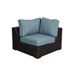 Santa Monica Corner Sectional Piece in Espresso Brown Frame with Spa Cushion