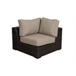 Santa Monica Corner Sectional Piece in Espresso Brown Frame with Wheat Cushion