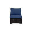 Santa Monica Middle Sectional Piece in Espresso Brown Frame with Navy Cushion