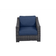Bora Bora Two-Tone Wicker Rattan Club Chair in Navy Cushion
