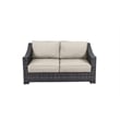 Bora Bora Two-Tone Wicker Rattan Loveseat in Light Beige Cushion