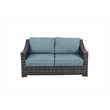 Bora Bora Two-Tone Wicker Rattan Loveseat in Spa Cushion