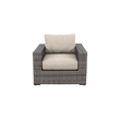 Bali Silver/Gray Two-Tone Wicker Club Chair in Light Beige Cushion