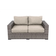 Bali Silver/Gray Two-Tone Wicker Loveseat in Light Beige Cushion