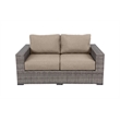 Bali Silver/Gray Two-Tone Wicker Loveseat in Wheat Cushion