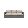Bali Silver/Gray Two-Tone Wicker Sofa in Light Beige Cushion
