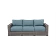 Bali Silver/Gray Two-Tone Wicker Sofa in Spa Cushion