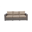 Bali Silver/Gray Two-Tone Wicker Sofa in Wheat Cushion